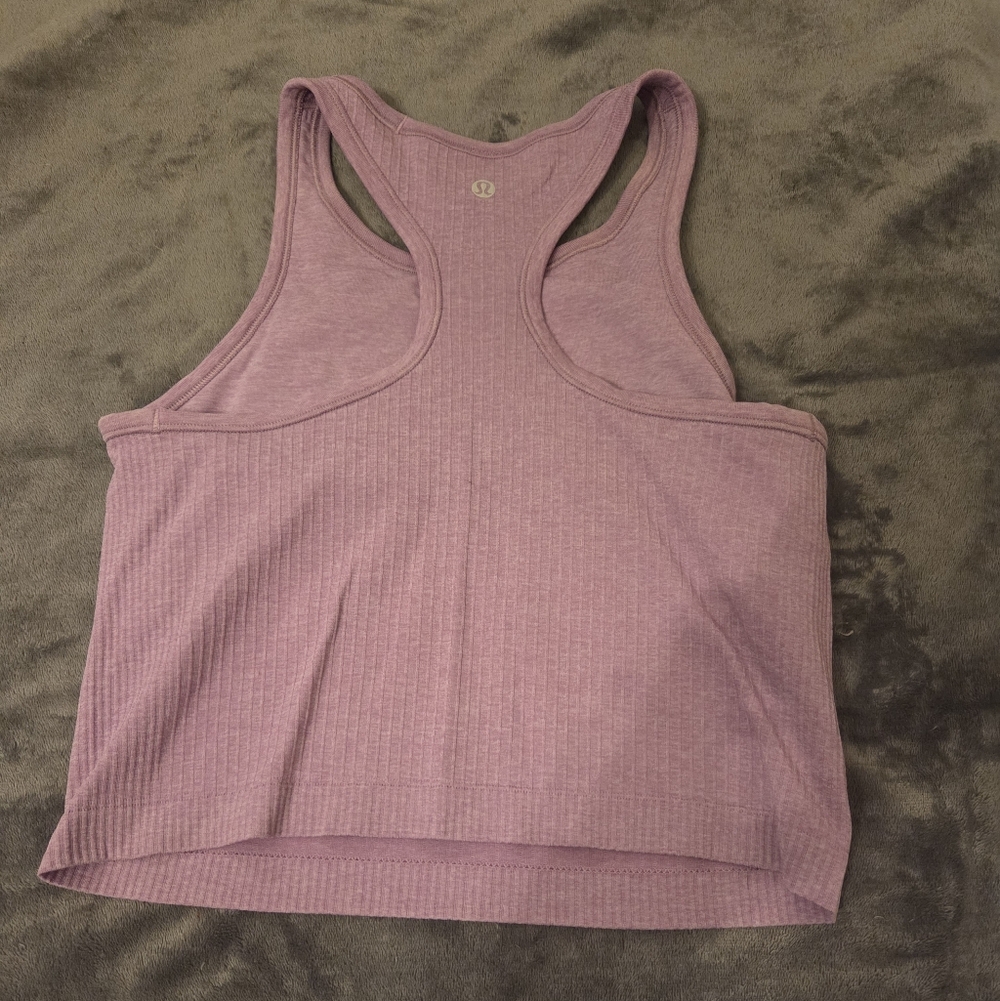 Lululemon Ebb To Street Racerback Crop Tank Top. Size 8. Color isWisteria Purple